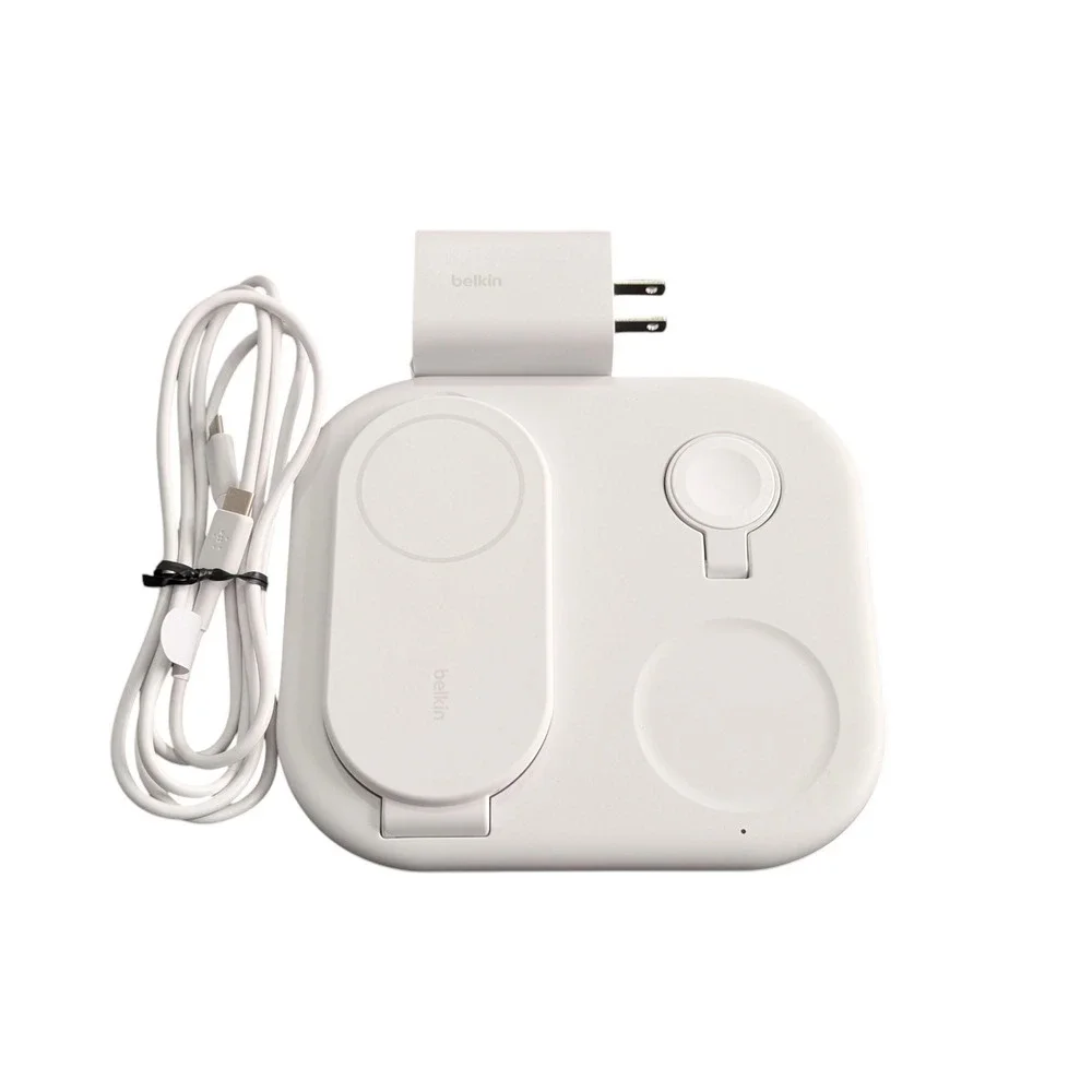 BbO Belkin‎ - 3-in-1 15W, Foldable Magnetic Qi2 Charging Station In White